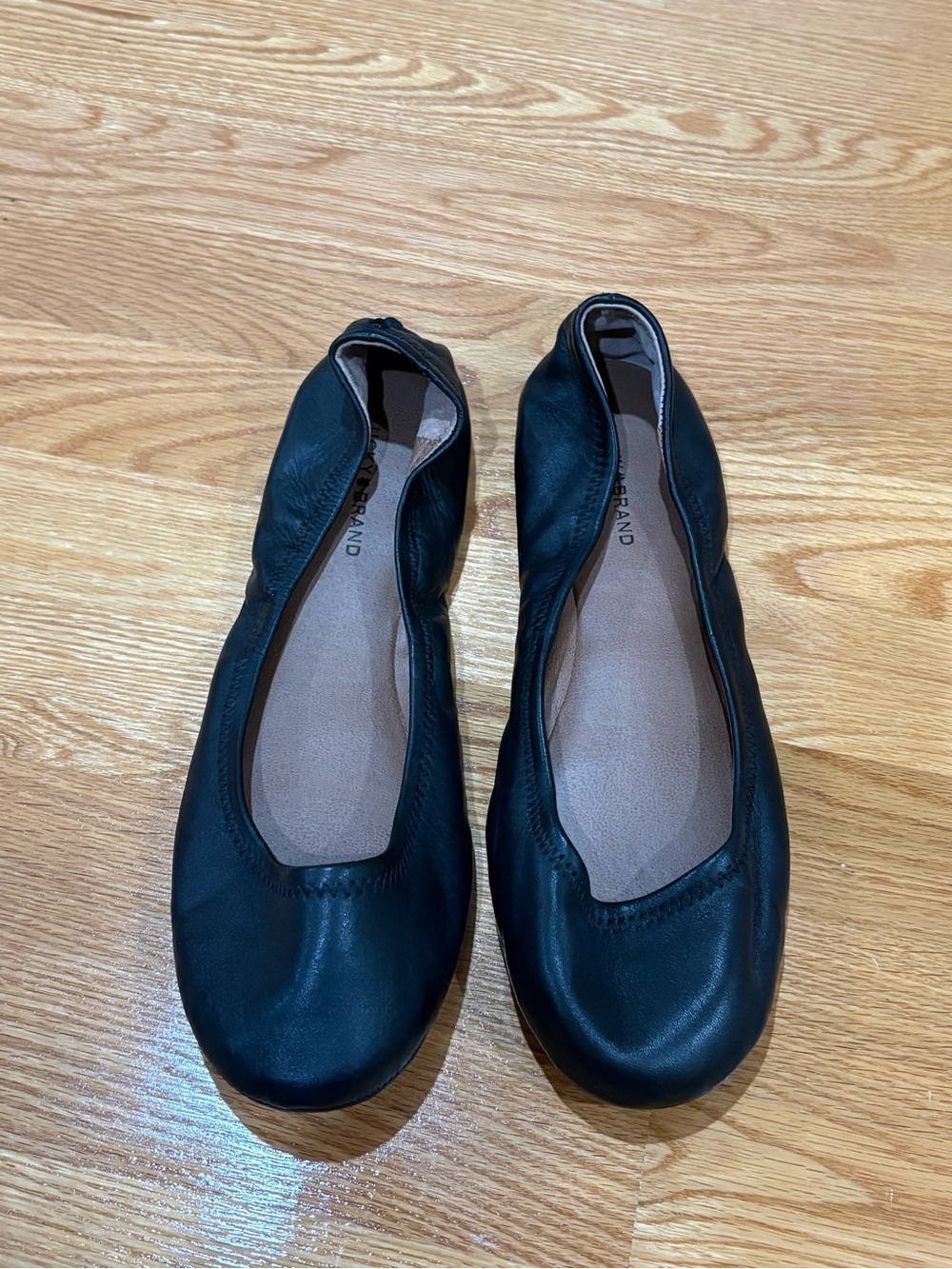 Lucky Brand Black Leather Ballet Flats
